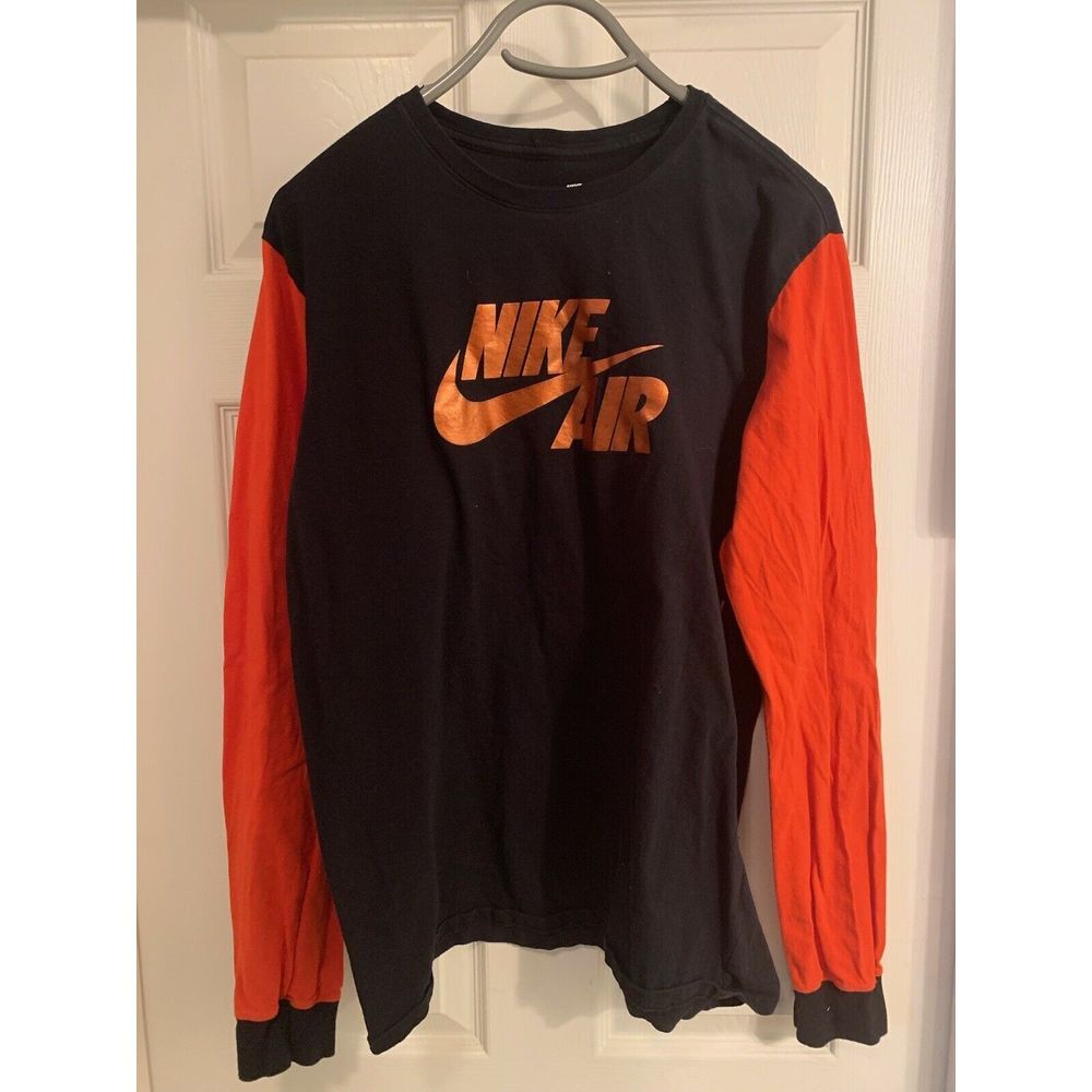 MUST HAVE!! Nike Shirt Mens L Black/Red Long Sleeve Tee Iridescent Graphic Print